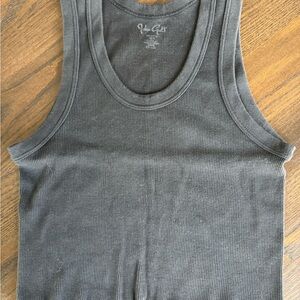 Brandy Melville Black Ribbed Cropped Tank